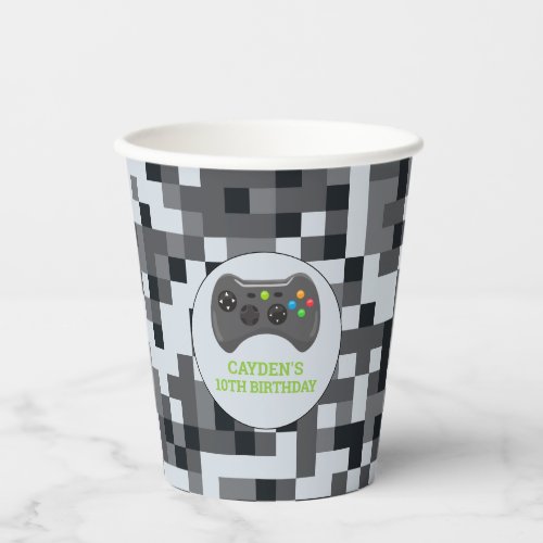 Video Game Level Up Controller Birthday Party Pape Paper Cups