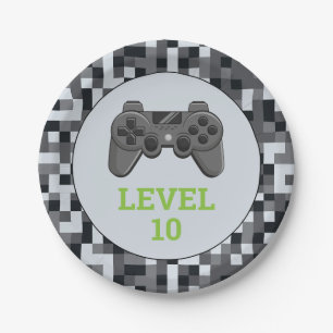 Video Game Level Up Controller Birthday Party Paper Plates