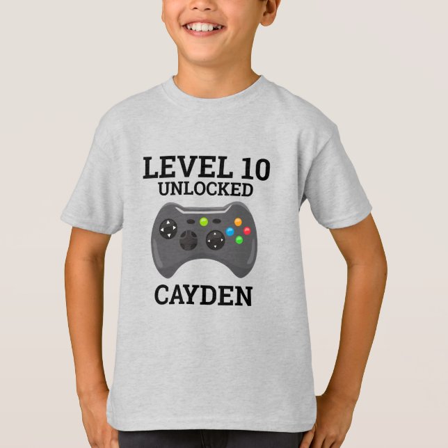 Video Game Level Up Controller Birthday Shirt  (Front)