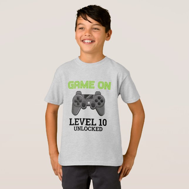 Video Game Level Up Controller Birthday Shirt  (Front Full)