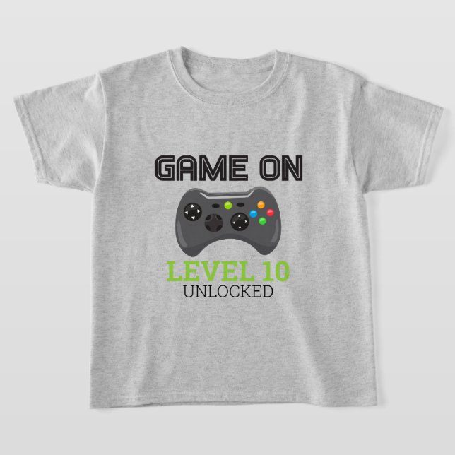 Video Game Level Up Controller Birthday Shirt  (Laydown)
