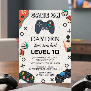 Video Game Level up Gamer Birthday Invitation