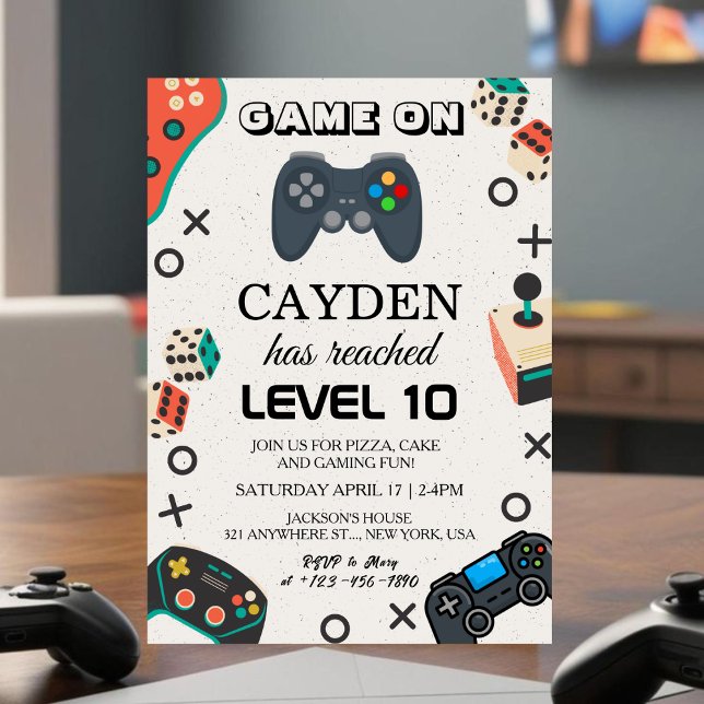 Video Game Level up Gamer Birthday Invitation (Creator Uploaded)