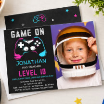 Video Game Level up Gamer Birthday Photo