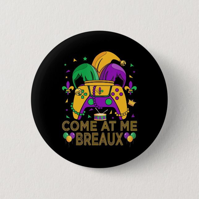 Video Game Mardi Gras Carnival Costume Gaming Cont Button (Front)