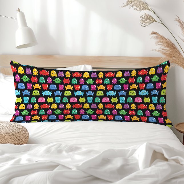 Video Game Monsters Geek Nerd Gamer Pattern Body Pillow (Creator Uploaded)