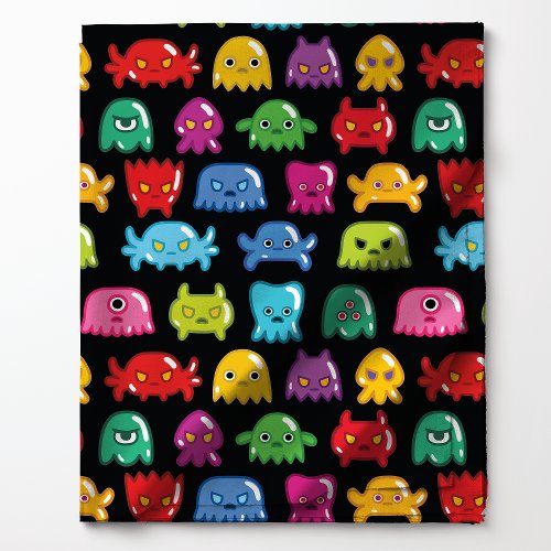 Video Game Monsters Geek Nerd Gamer Pattern Fabric