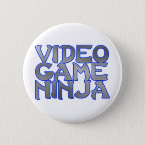 VIDEO GAME NINJA blue Pinback Button