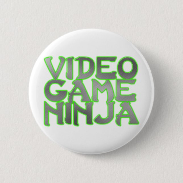 VIDEO GAME NINJA (green) Pinback Button (Front)