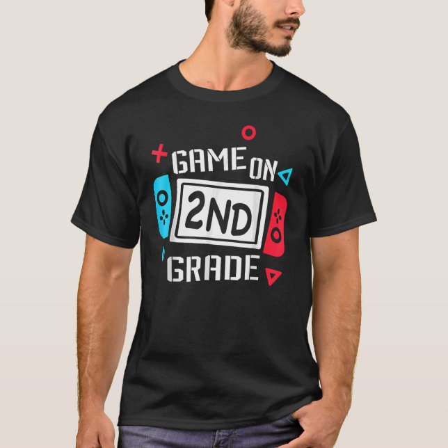 Video Game On 2nd Grade Cool Kids Team Second Back T-Shirt (Front)
