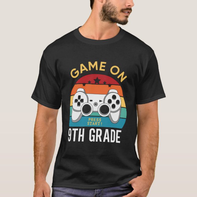 Video Game On 9Th Gamer Back To School Boys Kids G T-Shirt (Front)