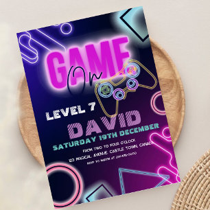 Video Game On Birthday Invitation   Level 7