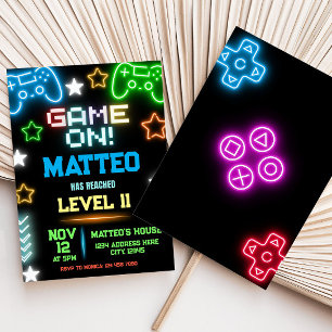 Video Game Party Birthday Invitation