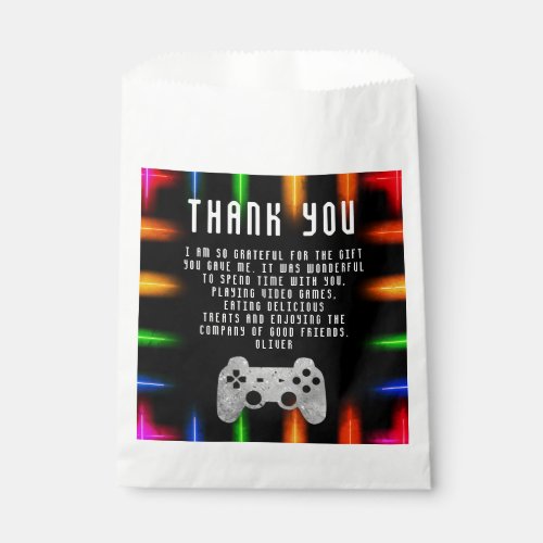 Video Game Party Controller Neon Gaming Birthday Favor Bag