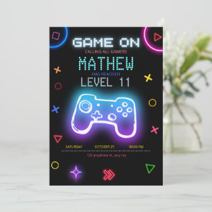 Video Game party Gaming Birthday Gamer birthday Invitation