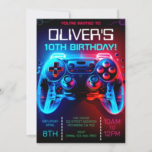 Video Game Party Invitation