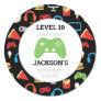 Video Game Party Level Up Kids Birthday Gamer Classic Round Sticker