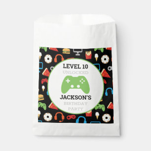 Video Game Party Level Up Kids Birthday Gamer Favor Bag