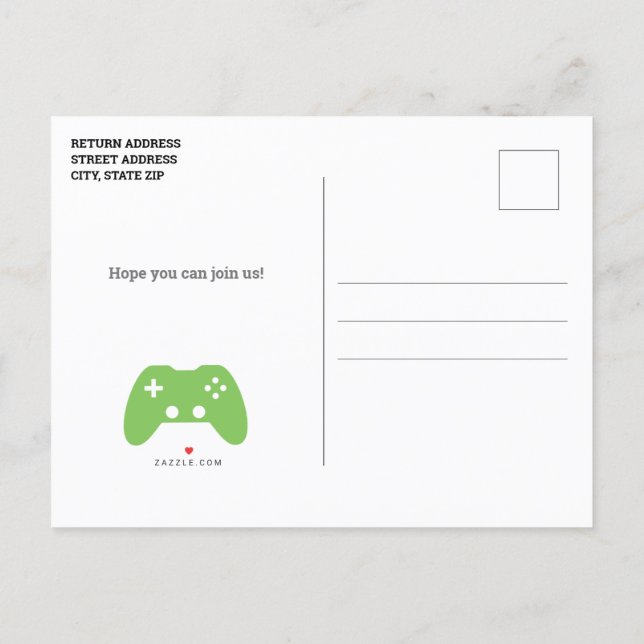 Video Game Party Level Up Kids Birthday Party Invitation Postcard | Zazzle video-game-party-level-up-kids-birthday-party-invitation-postcard-zazzle