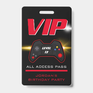 Video Game Party Red Controller Favor Badge