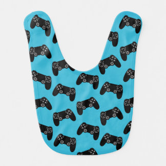 Video Game Pattern Bib Gamer Controller Baby Bib