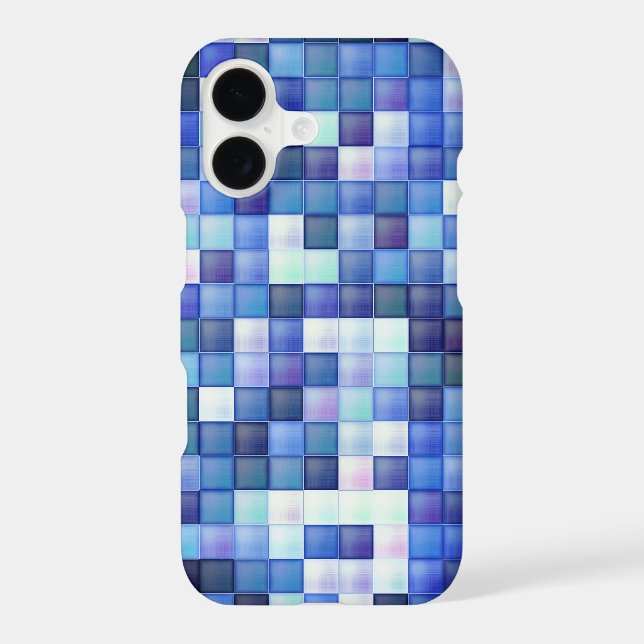 Video Game Pixels Blue Square Pattern Case-Mate iPhone Case (Back)