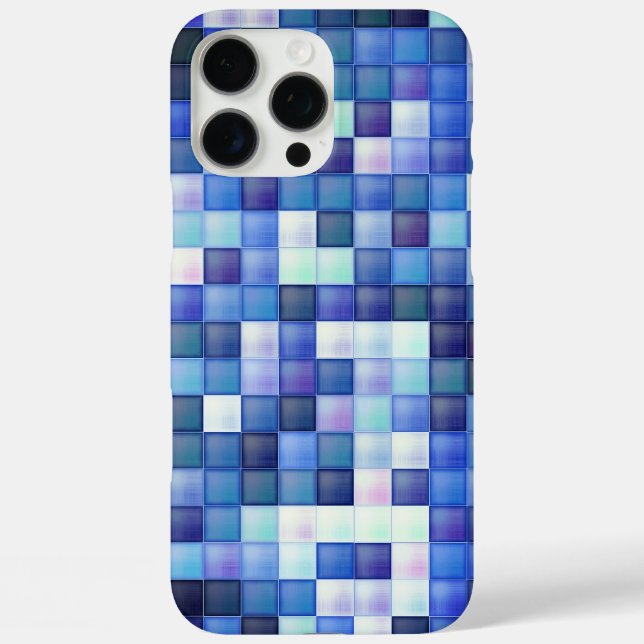 Video Game Pixels Blue Square Pattern Case-Mate iPhone Case (Back)