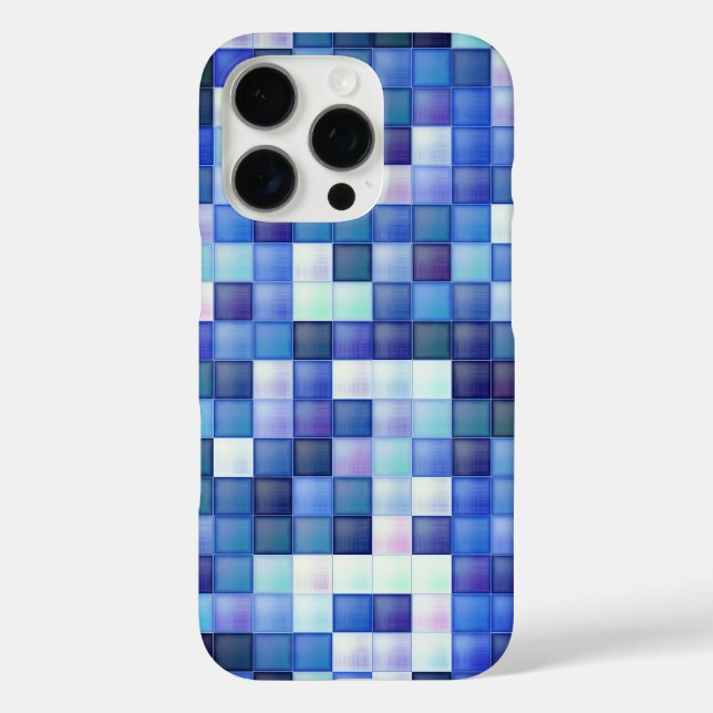 Video Game Pixels Blue Square Pattern Case-Mate iPhone Case (Back)