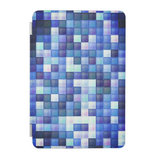Video Game Pixels Blue Square Pattern iPad Mini Cover
