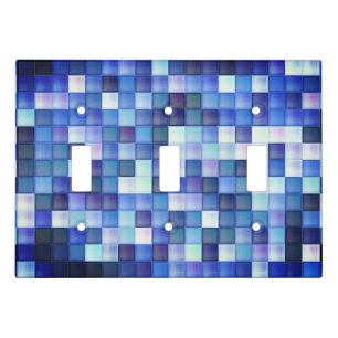 Video Game Pixels Blue Square Pattern Light Switch Cover