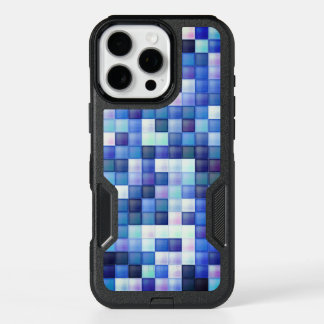 Video Game Pixels Blue Square Pattern iPhone 16 Pro Max Case