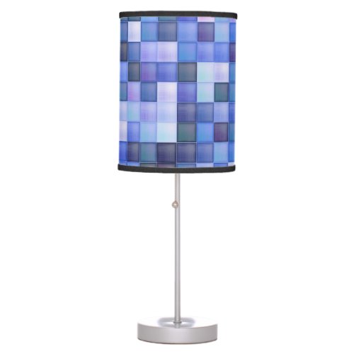 Video Game Pixels Blue Square Pattern Table Lamp