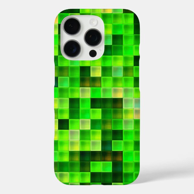 Video Game Pixels Green Square Pattern Case-Mate iPhone Case (Back)