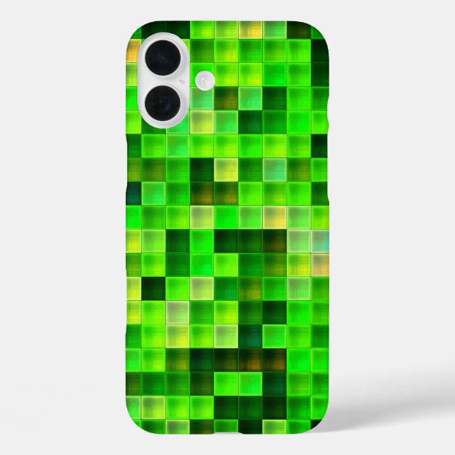 Video Game Pixels Green Square Pattern Case-Mate iPhone Case (Back)