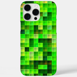 Video Game Pixels Green Square Pattern iPhone 16 Pro Max Case