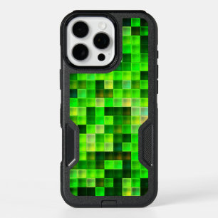 Video Game Pixels Green Square Pattern iPhone 16 Pro Max Case