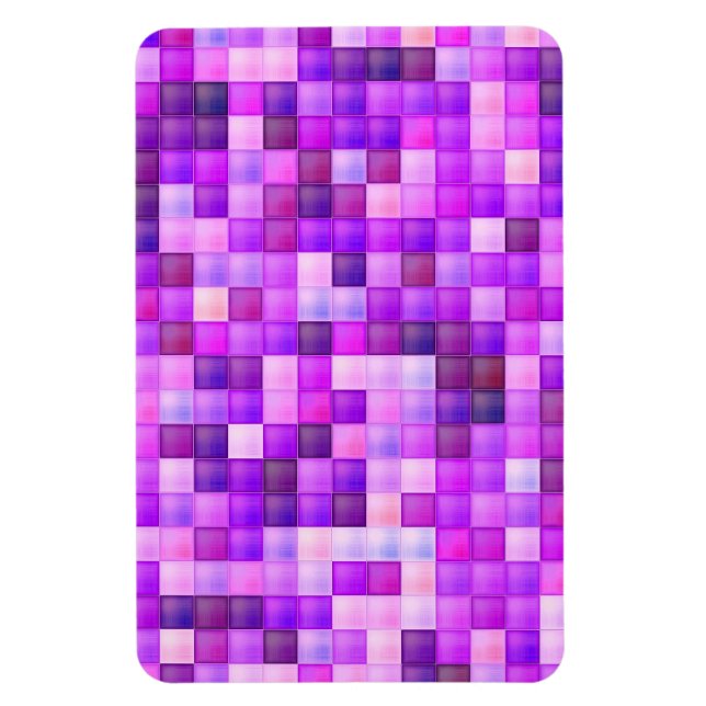 Video Game Pixels Pink Square Pattern Magnet (Vertical)