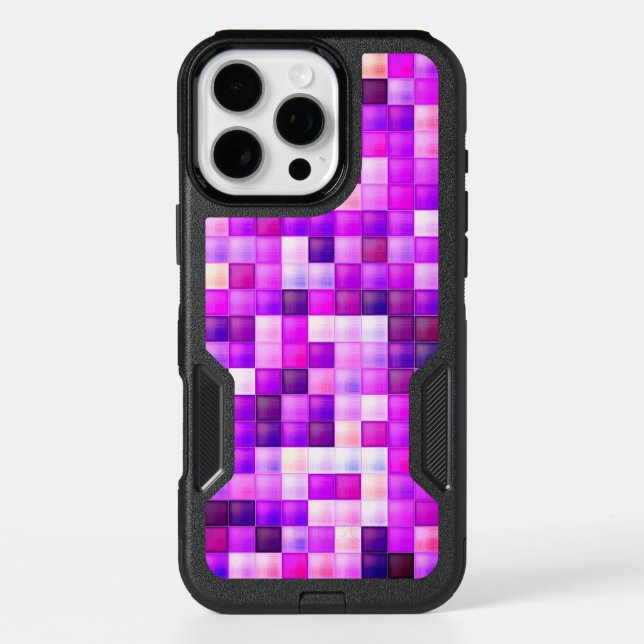 Video Game Pixels Pink Square Pattern Otterbox iPhone Case (Back)