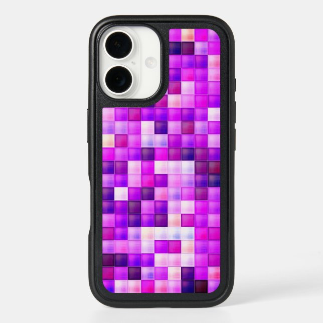 Video Game Pixels Pink Square Pattern Otterbox iPhone Case (Back)