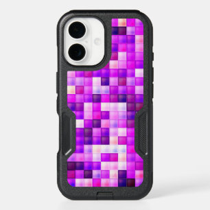 Video Game Pixels Pink Square Pattern iPhone 16 Case