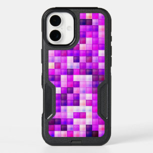 Video Game Pixels Pink Square Pattern iPhone 16 Plus Case