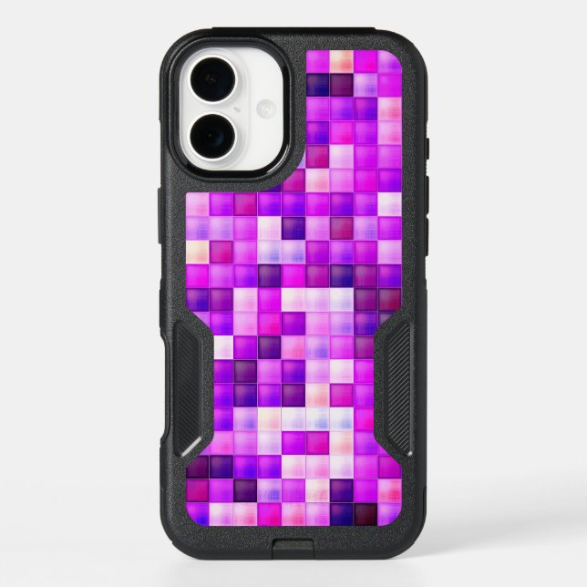 Video Game Pixels Pink Square Pattern Otterbox iPhone Case (Back)