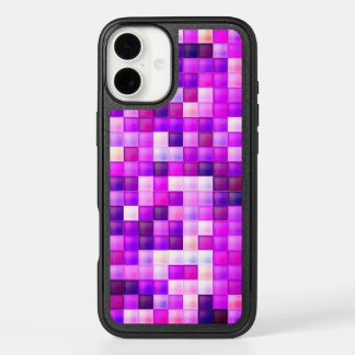 Video Game Pixels Pink Square Pattern iPhone 16 Plus Case
