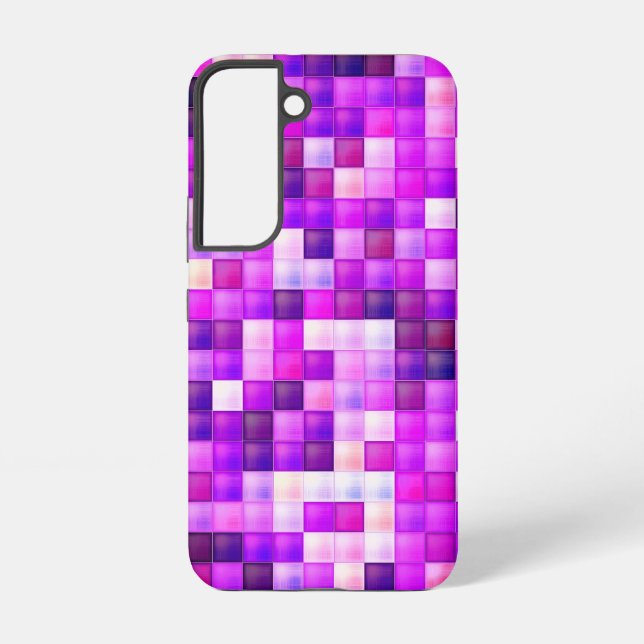Video Game Pixels Pink Square Pattern Samsung Galaxy Case (Back)