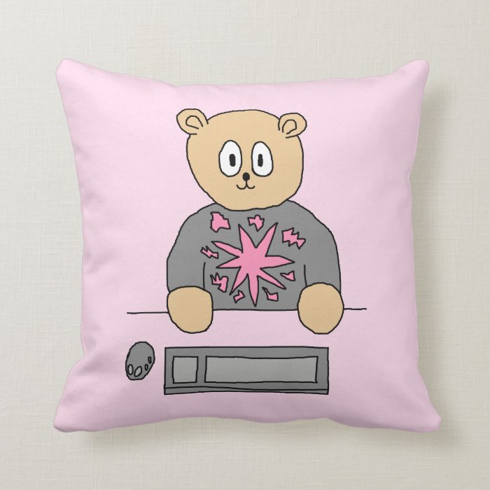 Video Game Player Bear. Pillows