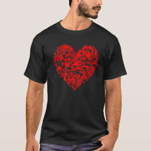Video Game Player Heart Of Controllers Valentine's T-Shirt