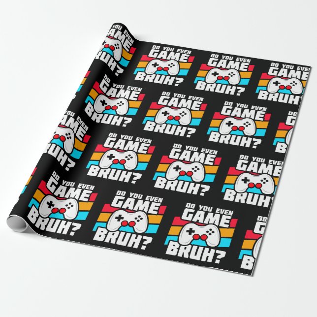 Video Game Player - Video Gaming - Funny Gamer Wrapping Paper (Unrolled)