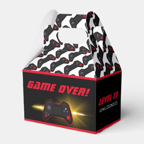 Video Game Red Controller Favor Boxes