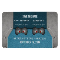 Video Game Save the Date Magnet, Blue
