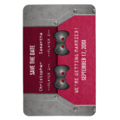 Video Game Save the Date Magnet, Pink Magnet (Vertical)